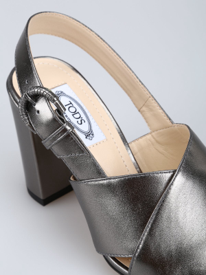 Tod's Slingback Crossover Strap Sandals