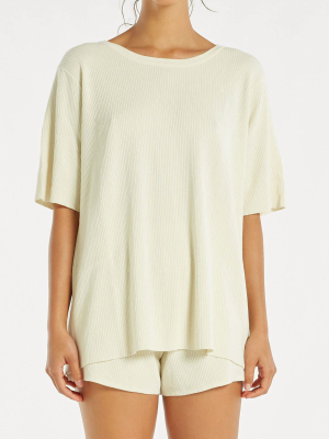 Signature Rib Knit Tee - Warm White