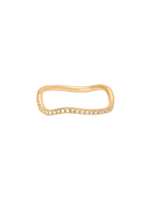 Wave Diamond Ring - Yellow Gold