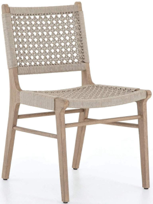 Delmar Outdoor Dining Chair, Washed Brown, Set Of 2