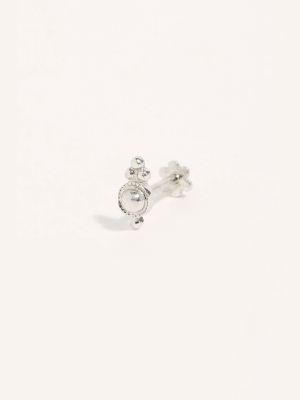 Four Ball Trinity Threader Stud Single Earring