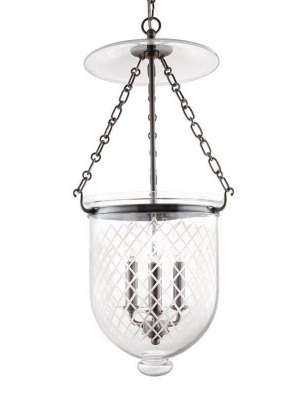 Hampton 3 Light Pendant Historic Nickel