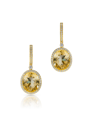 18kt Yellow Gold Citrine Diamond Adelina Earrings