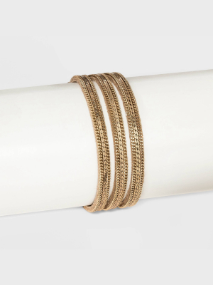 Simulated Suede With Chain Overlay Magnetic Bracelet - Universal Thread™ Gold