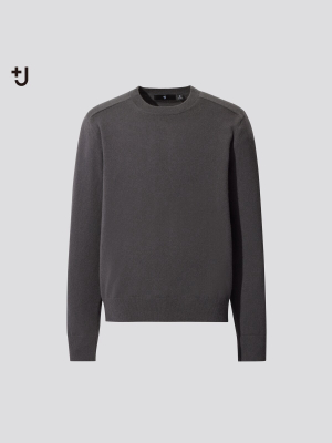 Men +j Cashmere Blend Crew Neck Long-sleeve Sweater