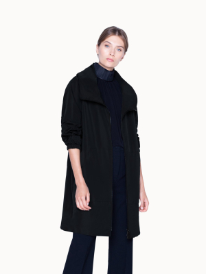 Hooded Silk Taffeta Parka