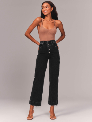 Ultra High Rise Cropped Wide Leg Jeans