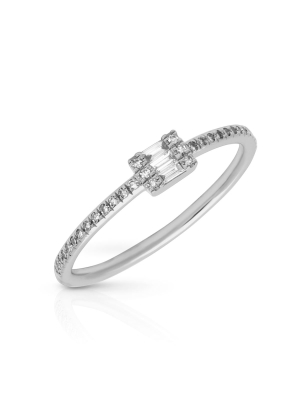 14kt White Gold Baguette Diamond Briella Ring