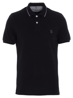 Brunello Cucinelli Logo Embroidered Polo Shirt