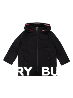 Burberry Kids Logo Printed Hooded Jacket