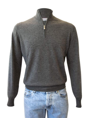 Brunello Cucinelli  Cashmere 1/4 Zip Sweater +colors