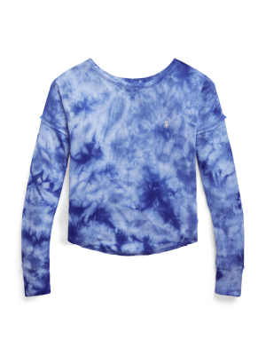 Tie-dye Waffle-knit Stretch-modal Tee