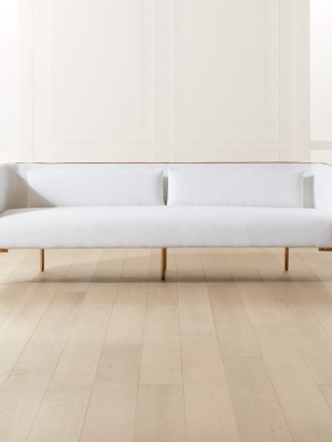 Colette White Sofa With Faux Leather Piping