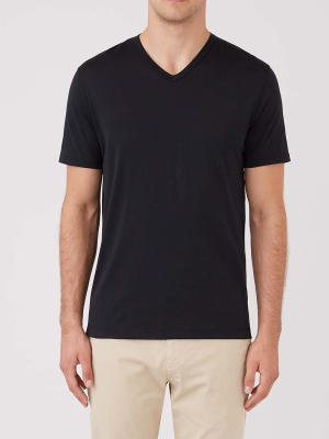 Sunspel Classic Cotton V Neck, Black