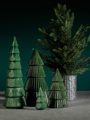 Ceramic Holiday Tree - Glazed Winter Green