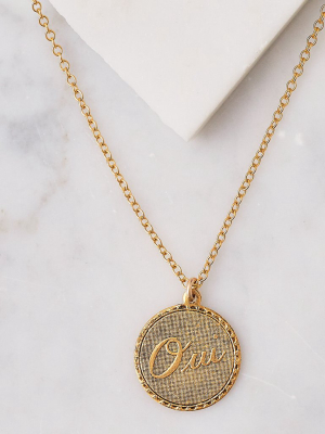 Oui Charm Necklace, Gold