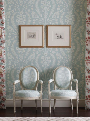 Chelwood Wallpaper In Aqua From The Ashdown Collection By Nina Campbell For Osborne & Little