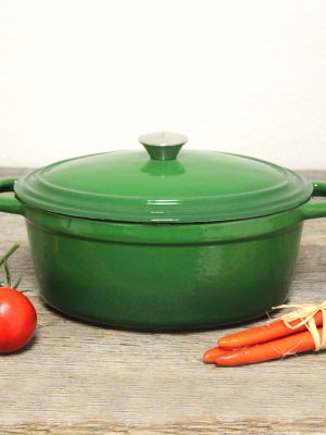 Berghoff Neo 5 Qt Cast Iron Oval Covered Casserole, Green