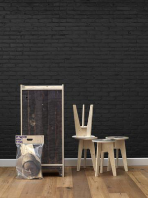 Black Brick Wallpaper Design By Piet Hein Eek For Nlxl