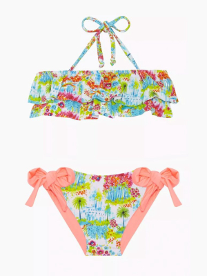 Kerri Bandeau Bikini Set (kids) - Botanic Gardens Print