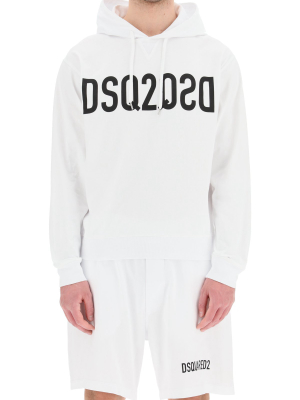 Dsquared2 Logo Print Mirrored Hoodie