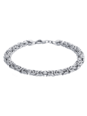 Women's Sterling Silver Byzantine Chain Bracelet (7.5")