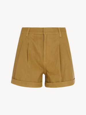 Moss Gold Leather Trouser Short