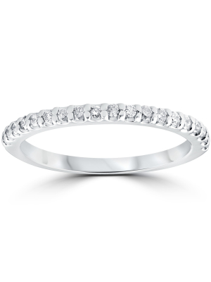 Pompeii3 1/4 Cttw Diamond Stackable Womens Wedding Ring 10k White Gold