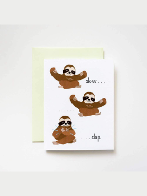 Slow Clap Sloths Congrats Card - Ilp4