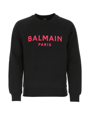 Balmain Flocked Logo Sweatshirt