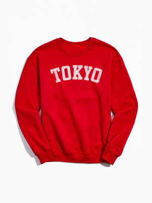 Tokyo Collegiate Text Crew Neck Sweatshirt