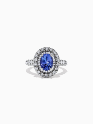 Effy Sterling Silver Tanzanite And Diamond Ring, 2.38 Tcw