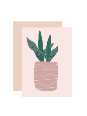 Cacti In Pink Planter Greeting Card - Amp2