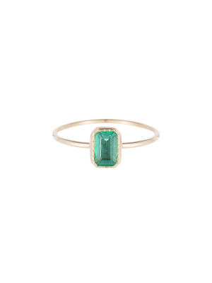 Emerald Cut Wisp Ring - Emerald