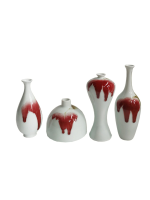 Lang Red Bud Vases, Set Of 4