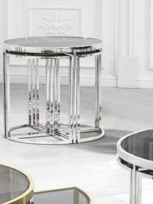 Eichholtz Vicenza Side Table - Silver & Black