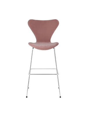 Series 7 Bar Stool - Fully Upholstered, Velvet