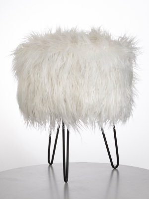 Patrice Faux Fur Stool - Buylateral