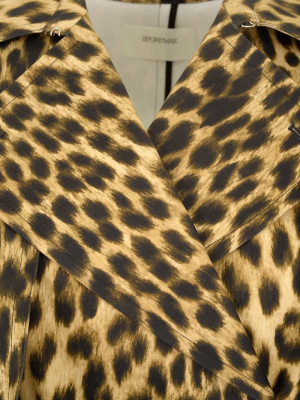 Max Mara Animal Print Belted Coat