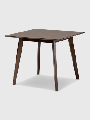 Pernille Square Wood Dining Table Walnut - Baxton Studio