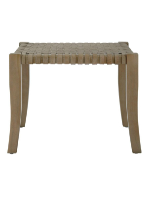 Sasha Leather Woven Stool