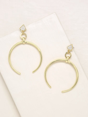 Gold Crescent Drop 18k Gold Plated Earrings
