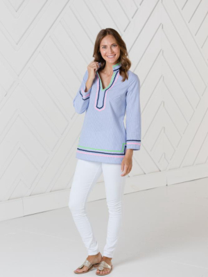 Long Sleeve Tunic Top With Ric-rac