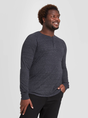 Men's Big & Tall Standard Fit Long Sleeve Button-down Henley T-shirt - Goodfellow & Co™