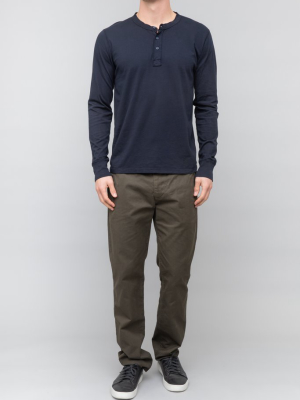 Men's L/s Supima Jersey Henley Navy