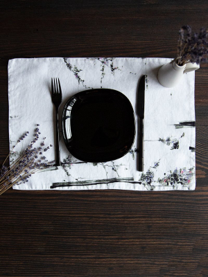 Cherry Bloom Print Linen Table Placemats