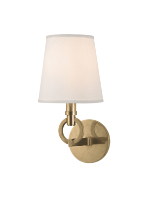 Malibu 1 Light Wall Sconce Aged Brass