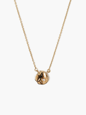 14k Gold Coin And Diamond Necklace