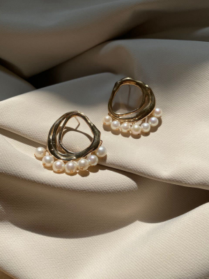 Organic Dancing Pearl Earrings | Bronze Freshwater Pearl