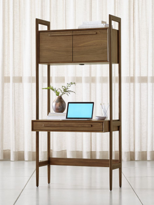 Tate Bookcase Desk With Power